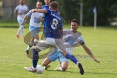 2Kreisklasse - Saison 2024/25- TSV Großmehring - SV Oberstimm - Nico Zirngibl weiss Oberstimm - Leopold Hoch blau Großmehring - Foto: Meyer Jürgen