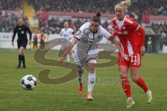DFB -Pokal Frauen - Saison 2025/26 - FC Ingolstadt 04 Frauen - FC Bayern München - Anna-Lena Fritz (Nr.19 - FC Ingolstadt Frauen I) - Schüller Lea rot Bayern - Foto: Meyer Jürgen