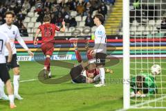 3. Liga; SSV Ulm - FC Ingolstadt 04; Tor Jubel Treffer Jasper Maljojoki (23, FCI) Torwart Schmitt Max (1 Ulm) Brandt Max (23 Ulm)