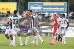 Toto Pokal; FC Memmingen - FC Ingolstadt 04, 2. Runde; Fredrik Carlsen (8, FCI) Tor Jubel Treffer Davide Sekulovic (33, FCI) Keanan Bennetts (18 FCI)
