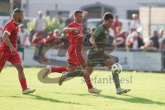 Toto - Pokal - Saison 2024/25 - TSV Lohr - FC Ingolstadt 04 - Deniz Zeitler (Nr.38 - FCI) - Ardit Bytyqi (Nr.10 - TSV Lohr) - Foto: Meyer Jürgen