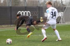 3. Liga - Testspiel - Saison 2025/26 - FC Ingolstadt 04 - SSV 1846 Ulm - Yann Sturm (Nr.7 - FCI) - Jan Boller (Nr.34 - SSV Ulm) - Foto: Meyer Jürgen