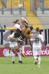 3. Liga - Dynamo Dresden - FC Ingolstadt 04 - Kopfball Kampf, Francisco Da Silva Caiuby (13, FCI) Daferner Christoph (33 Dresden) Björn Paulsen (4, FCI) Marc Stendera (10, FCI)