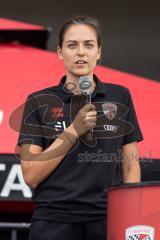 Saisoneröffnung; 3. Liga; FC Ingolstadt 04 am Audi Sportpark; Cheftrainerin Sabrina Wittmann (FCI) stellt sich den Fans vor mit ihren Zielen