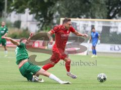 Toto - Pokal - Saison 2026/27 - SV Manching - SV Heimstetten - Dzenis Seferovic (Nr.6 - SV Manching) - Lukas Riglewski rot Heimstetten  - Foto: Meyer Jürgen