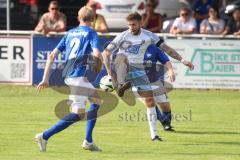 Kreisklasse - Saison 2024/25- TSV Großmehring - SV Oberstimm - Dominic Schüren blau Großmehring - Butrint Iberdemaj weiss Oberstimm - Foto: Meyer Jürgen