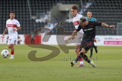 3. Liga - Saison 2025/26 - VFB Stuttgart II - FC Ingolstadt 04  - Linus Rosenlöcher (Nr.19 - FC Ingolstadt 04) - Christopher Olivier (Nr.24 - VFB Stuttgart II) - Foto: Meyer Jürgen