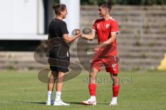 A - Junioren Bundesliga -  Saison 2023/2024 - FC Ingolstadt 04 - FSV Mainz 05 - Sabrina Wittmann Trainerin FC Ingolstadt 04 - Emre Gül rot FCI - Foto: Meyer Jürgen