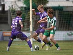 Landesliga - Freundschaftsspiel - Saison 2026/27 - SV Manching - TSV Karteth-Lappersdorf - Dominik Juric (Nr.18 - SV Manching) - Oppelt Daniel lila Kareth - Lappersdorf  - Fritz Lukas lila Kareth - Lappersdorf  - Foto: Meyer Jürgen