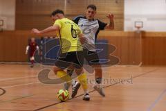 Hallenturnier Gaimersheim - Saison 2025/26 - TSV Ober-u. Unterhaunstadt - FC Hitzhofen - Christoph Thomas gelb Hitzhofen - Fabio Udella grau Oberhaunstadt - Foto: Meyer Jürgen