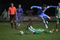 Landesliga - Saison 2025/26 - SV Manching - FV Illertissen II - Fabian  Neumayer (Nr.9 - SV Manching) - Merkel Maximilian blau Illertissen  - Foto: Meyer Jürgen