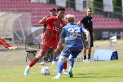 Bayernliga Nord - Saison 2023/2024 - FC Ingolstadt 04 - Würzburger FV 04 - Udogu David rot FCI - Obrusnik Paul blau Würzburg - Foto: Meyer Jürgen