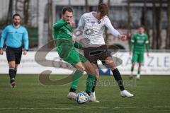 Bezirksliga - Saison 2025/26 - FC Gerolfing - SpVgg Altenerding - Max Seitle (Nr.6 - FC Gerolfing) - Jannik Obermeier weiss Altenerding - Foto: Meyer Jürgen