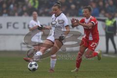 DFB -Pokal Frauen - Saison 2025/26 - FC Ingolstadt 04 Frauen - FC Bayern München - Jenny Beyer (Nr.8 - FC Ingolstadt Frauen I) - Caruso Arianna rot Bayern - Foto: Meyer Jürgen