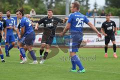 Bezirksliga - Saison 2024/25- TSV Gaimersheim - SV Untermenzing - Luca Mancini (Nr.21 - TSV Gaimersheim) mit dem 1:1 Ausgleichstreffer - jubel - Philipp Simonides blau Untermenzing - Foto: Meyer Jürgen