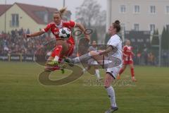 DFB -Pokal Frauen - Saison 2025/26 - FC Ingolstadt 04 Frauen - FC Bayern München - Lea Wolski (Nr.5 - FC Ingolstadt Frauen I) - Eriksson Magdalena rot Bayern - Foto: Meyer Jürgen