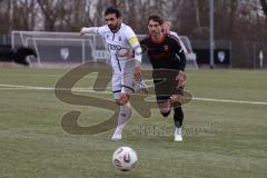 Freundschaftsspiel - Saison 2025/26 - FC Ingolstadt  II - ASV Neumarkt - Muhammed Atak (Nr.2 - FC Ingolstadt II) - Leon Gümpelein schwarz Neumarkt  - Foto: Meyer Jürgen