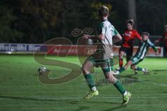 Landesliga - Saison 2025/26 - SV Manching - TSV Aindling - Luca Bienek (Nr.16 - SV Manching) legt den Ball auf zum 2:0 Führungstreffer durch Sebastian Graßl (Nr.10 - SV Manching) - Kevin Schmidt Torwart Aindling - jubel - XXXXX - Foto: Meyer Jürgen