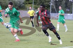 Bayernliga Nord - Saison 2024/25 - FC Ingolstadt 04 II - SV Fortuna Regensburg - Jason Osei Tutu (Nr.11 - FCI U21) - Nocerino Andrea grün Regensburg - Foto: Meyer Jürgen