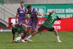 3. Liga - Saison 2026/27 - SC Preussen Münster - FC Ingolstadt 04 - Emre Gül (Nr.5 - FCI) - Tim  Dietrich (Nr.3 - Preussen Münster) - Foto: Meyer Jürgen