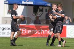 Landesliga - Saison 2024/25 - SV Manching - TSV Schwabmünchen - Der 0:1 Führungstreffer durch Aschner Maximilian #23 schwarz Schwabmünchen
 - jubel  - Foto: Meyer Jürgen