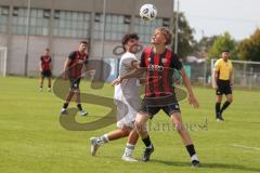 *** Bayernliga Nord - Saison 2025/26 - FC Ingolstadt 04 II - ATSV Erlangen - Patrick Bachmann (Nr.8 - FC Ingolstadt II) - Emil Rizai weiss Erlangen - Foto: Meyer Jürgen