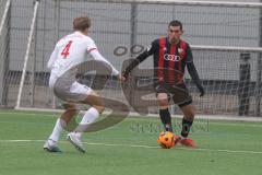 A-Junioren Bundesliga  - Saison 2024/25 - A-Junioren - DFB Vereinspokal - Viertelfinale FC Ingolstadt 04 - SC Freiburg - Drakulic Ognjen rot FCI - Klein Marius weiss Freiburg - Foto: Meyer Jürgen