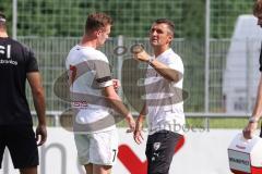 3. Liga; FC Ingolstadt 04 - Trainingslager, Testspiel, FC Kottern; Jannik Mause (7, FCI) bei Cheftrainer Michael Köllner (FCI)