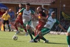 Freundschaftsspiel- Saison 2025/26- SV Kasing - FC Geisenfeld-  - Bilal Rihani grün Geisenfeld - Ömer Sali Moustafa rot Kasing - Stefan Hoffmann grün Geisenfeld - Foto: Meyer Jürgen