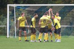 Kreisliga- Saison 2024/25- TSV Ober./Unterh.stadt - FC Hitzhofen /Oberzell -  -  Der 0:1 Führungstreffer durch - Dominic Filser gelb Hitzhofen  - Ali Cakmakci Torwart Oberh.stadt - jubel -  - Foto: Meyer Jürgen