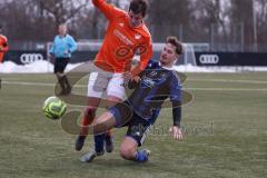 Schanzer Amateurcup 2026 - SV Haunwöhr - SC Irgertsheim - Noah Koller blau Haunwöhr - David Lechermeier orange Irgertsheim - Foto: Meyer Jürgen