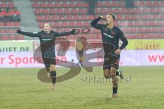 3. Liga; SSV Jahn Regensburg - FC Ingolstadt 04; Tor Jubel Treffer 0:3 Marcel Costly (22, FCI) Mattis Hoppe (2, FCI)