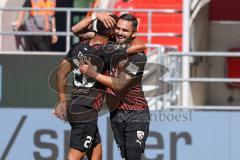 3. Liga; FC Ingolstadt 04 - Hallescher FC; Marcel Costly (22, FCI) Tor Jubel Treffer Pascal Testroet (37, FCI)