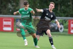 Bezirksliga - Saison 2025/26 - FC Gerolfing - TSV Gaimersheim - Leonardo Lucic (Nr.19 - FC Gerolfing) - Elias Burgfeld (Nr.11 - TSV Gaimersheim)- Foto: Meyer Jürgen