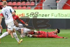3. Liga; FC Ingolstadt 04 - TSG Hoffenheim II; Foul Fredrik Carlsen (8, FCI) durch Strobl Lars (4 TSG) danach Elfmeter