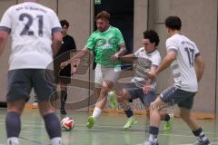 Hallenturnier Ingolstadt Nord - Saison 2024/25 - MBB SG MAnching - FC Fatih Ingolstadt  - Mustafa Kalidirim weisss Manching - Sebastian Rutkowski grün Fatih  - Foto: Meyer Jürgen