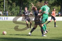 Landesliga - Saison 2024/25 - SV Manching - TSV Schwabmünchen - Jurakovic Marcel grün Manching - Uhde Tim #8 schwarz Schwabmünchen
 - Foto: Meyer Jürgen