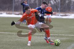 Schanzer Amateurcup 2026 - SV Haunwöhr - SC Irgertsheim - Maximilian Liebold orange Irgertsheim - Lukas Markus blau Haunwöhr - Foto: Meyer Jürgen
