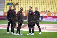 3. Liga; Alemannia Aachen - FC Ingolstadt 04; vor dem Spiel Jonas Scholz (15, FCI) Julian Kügel (29, FCI) Yannick Deichmann (20, FCI) Marcel Costly (22, FCI) Max Besuschkow (17, FCI)