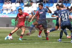 3. Liga - Saison 2025/26 - TSG Hoffenheim II - FC Ingolstadt 04  - Marcel Costly (Nr.22 - FCI) - Natnael Abraha (Nr.13 - TSG Hoffenheim II) - Foto: Meyer Jürgen