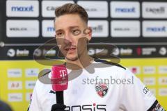 3. Liga; SpVgg Bayreuth - FC Ingolstadt 04; nach dem Spiel Kapitän Tobias Schröck (21, FCI) Interview