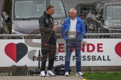 Saison 2026/27 - Freundschaftsspiel - 1. FC Nürnberg - FC Ingolstadt 04 - Cheftrainer Achim Beierlorzer (FCI) im Gespräch mit Geschäftsführer Sport/Kommunikation Harald Gärtner (FCI) - XXXXX - Foto: Meyer Jürgen
