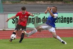 Kreisklasse -  Saison 2023/2024 - DJK Ingolstadt - FC Tegernbach - Tobias Hagl rot Tegernbach - Isa Gashi blau DJK Ingolstadt - Foto: Meyer Jürgen