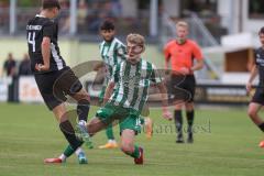 Landesliga - Saison 2025/26 - SV Manching - FC Memmingen II - Luca Bienek (Nr.16 - SV Manching) - Mayer Felix schwarz Memmingen  - Foto: Meyer Jürgen