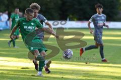 Totopokal- Saison 2023/2024 - SV Manching  - VFB Eichstätt - Sebastian Graßl (Nr.10 - SV Manching) - Herger Elias grau #11 Eichstätt - Foto: Meyer Jürgen