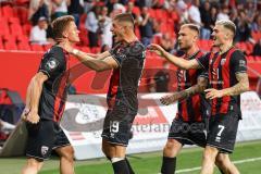 3. Liga; FC Ingolstadt 04 - SV Waldhof Mannheim; Tor Jubel Treffer Sebastian Grönning (11, FCI) 2:0 mit Mladen Cvjetinovic (19, FCI) Dennis Borkowski (7, FCI) Max Dittgen (10, FCI)