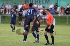 Kreisliga - Saison 2023/2024 - SV Menning  - FC Sandersdorf - Philip Wolfsfellner blau Menning - mit dem 2:0 Führungstreffer - jubel - - Foto: Meyer Jürgen