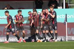 3. Liga - Saison 2024/25 - FC Ingolstadt 04 - SV Wehen Wiesbaden - Der 1:0 Führungstreffer durch Pascal Testroet (Nr.37 - FCI) - jubel - - Foto: Meyer Jürgen
