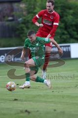 Landesliga - Saison 2024/25 - SV Manching - FSV Pfaffenhofen - Sebastian Graßl (Nr.10 - SV Manching) - Völke Maximilian rot Pfaffenhofen - Foto: Meyer Jürgen