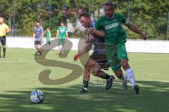 Bezirksliga - Saison 2024/25 - FC Gerolfing - SpVgg Feldmoching - Stefan Hoffmann (Nr.8 - FC Gerolfing) - Dino Tadic grau Feldmoching - Foto: Meyer Jürgen